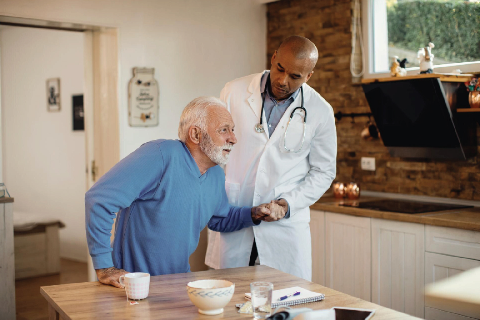 Caregiver providing calm, patient support to a client with dementia