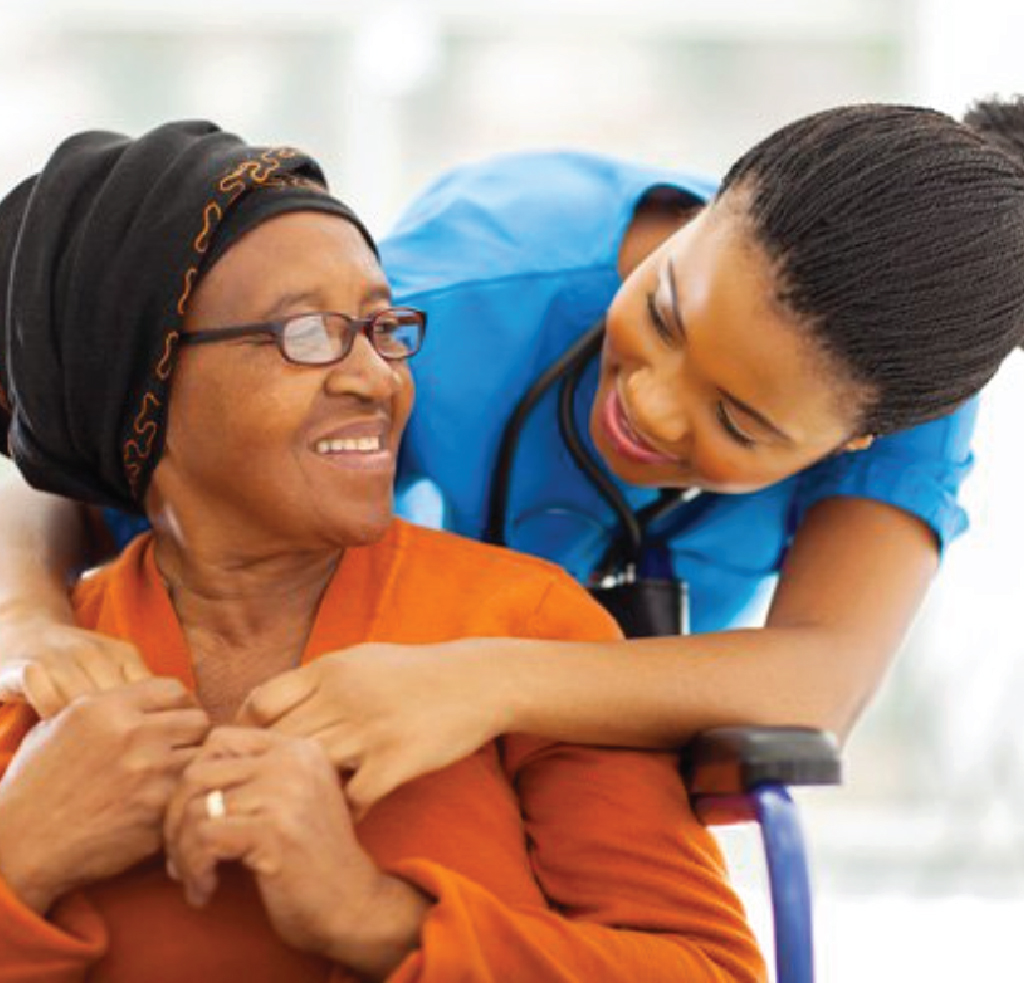 Respite caregiver spending quality time with a client